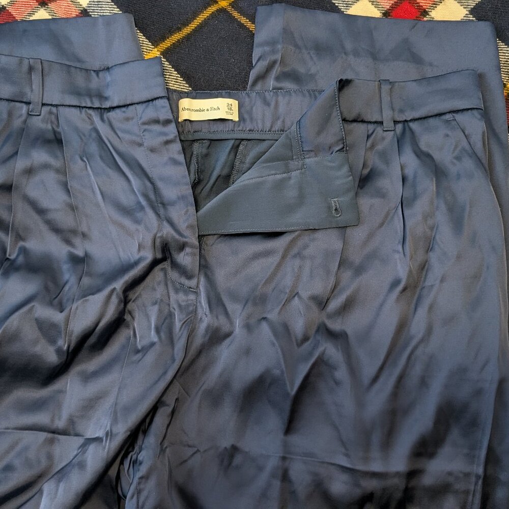 Abercrombie and Fitch Blue Satin Pants Sz 34/18
